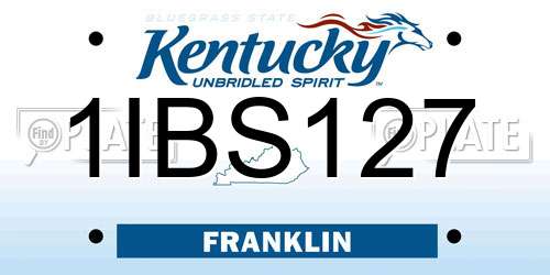 1IBS127 Kentucky License Plate