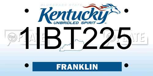 1IBT225 Kentucky License Plate