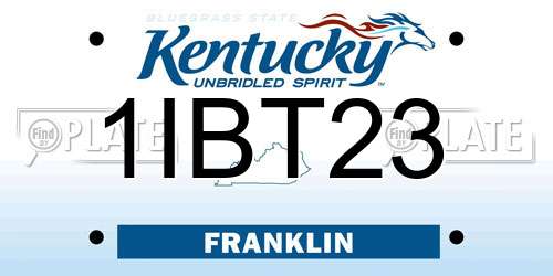 1IBT23 Kentucky License Plate