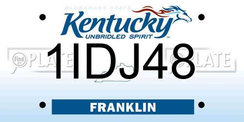 1IDJ48 Kentucky License Plate