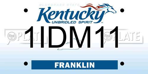 1IDM11 Kentucky License Plate