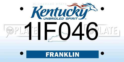 1IF046 Kentucky License Plate