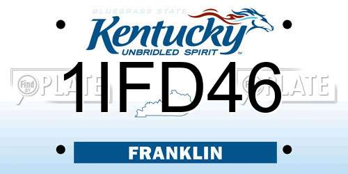 1IFD46 Kentucky License Plate