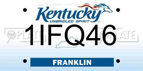 1IFQ46 Kentucky License Plate