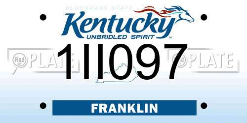1II097 Kentucky License Plate