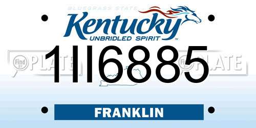 1II6885 Kentucky License Plate