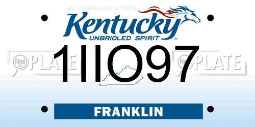 1IIO97 Kentucky License Plate