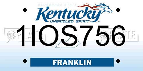 1IOS756 Kentucky License Plate