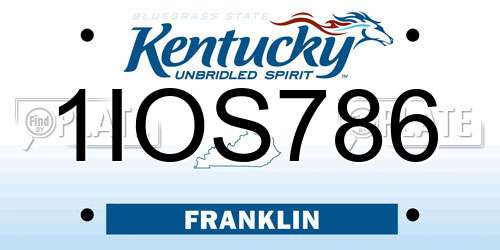 1IOS786 Kentucky License Plate