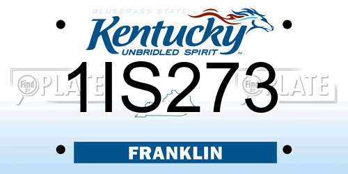 1IS273 Kentucky License Plate
