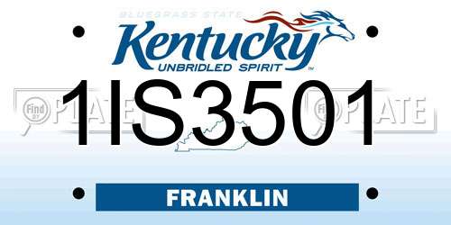 1IS3501 Kentucky License Plate