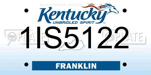 1IS5122 Kentucky License Plate