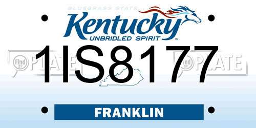 1IS8177 Kentucky License Plate
