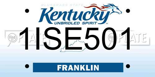 1ISE501 Kentucky License Plate