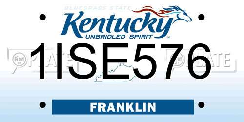 1ISE576 Kentucky License Plate