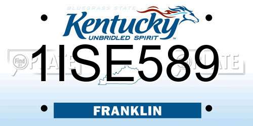 1ISE589 Kentucky License Plate