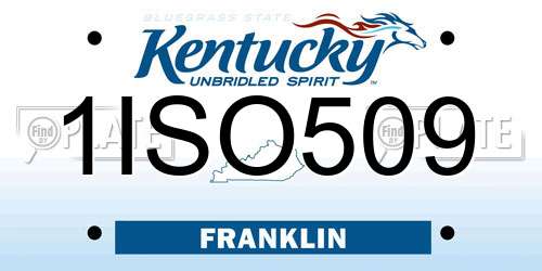 1ISO509 Kentucky License Plate