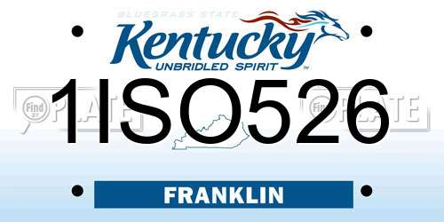 1ISO526 Kentucky License Plate