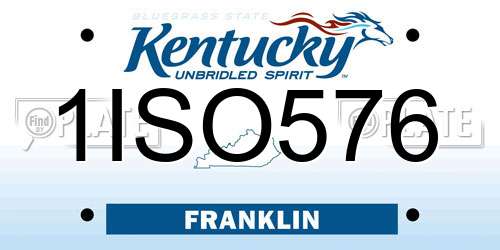 1ISO576 Kentucky License Plate