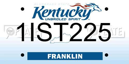 1IST225 Kentucky License Plate