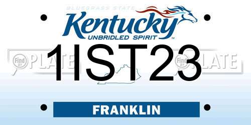 1IST23 Kentucky License Plate