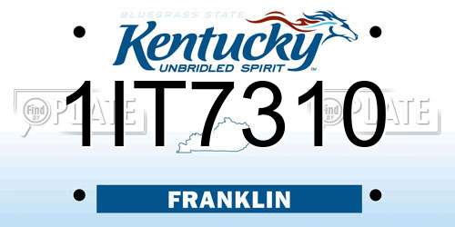 1IT7310 Kentucky License Plate