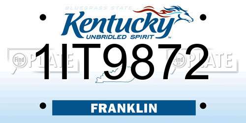 1IT9872 Kentucky License Plate
