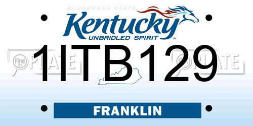 1ITB129 Kentucky License Plate