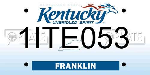 1ITE053 Kentucky License Plate
