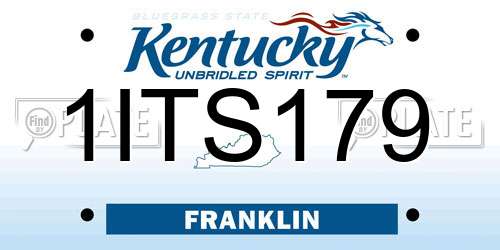 1ITS179 Kentucky License Plate
