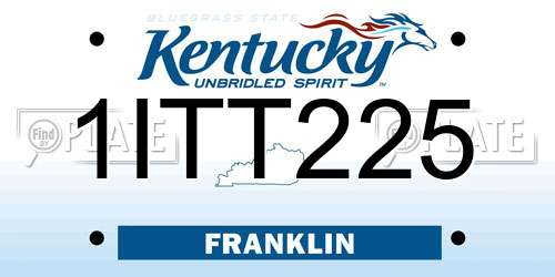 1ITT225 Kentucky License Plate