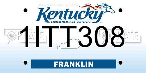 1ITT308 Kentucky License Plate