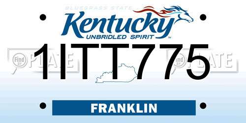 1ITT775 Kentucky License Plate