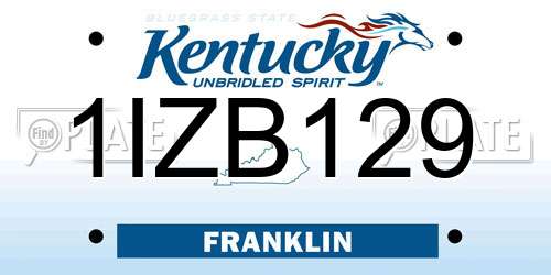 1IZB129 Kentucky License Plate