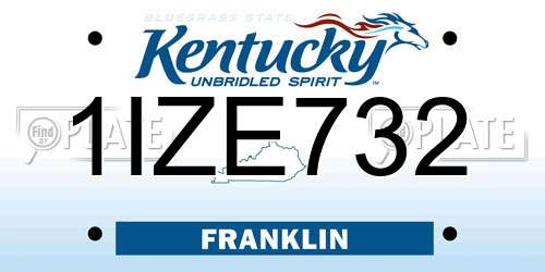 1IZE732 Kentucky License Plate