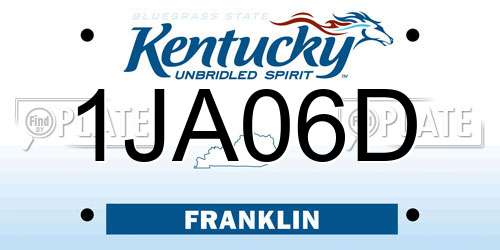 1JA06D Kentucky License Plate