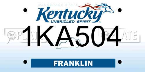 1KA504 Kentucky License Plate