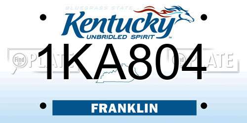 1KA804 Kentucky License Plate