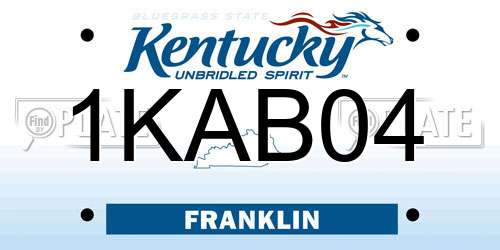 1KAB04 Kentucky License Plate