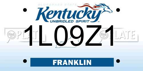 1L09Z1 Kentucky License Plate