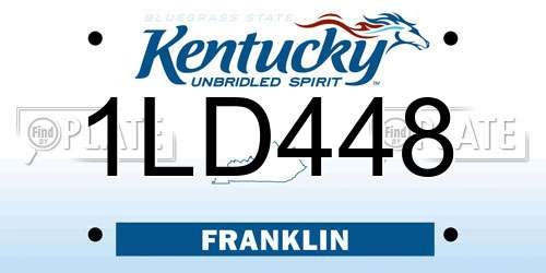 1LD448 Kentucky License Plate