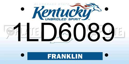 1LD6089 Kentucky License Plate