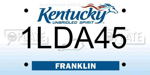 1LDA45 Kentucky License Plate