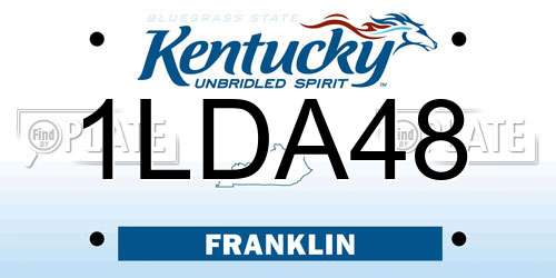 1LDA48 Kentucky License Plate