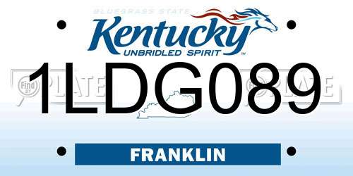 1LDG089 Kentucky License Plate