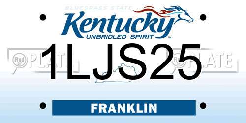 1LJS25 Kentucky License Plate