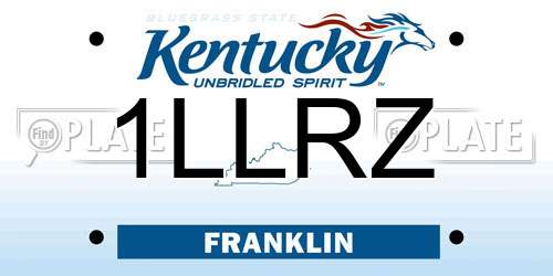 1LLRZ Kentucky License Plate