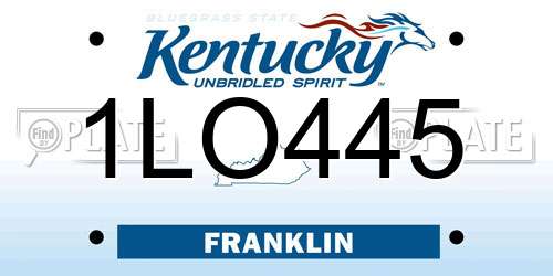 1LO445 Kentucky License Plate