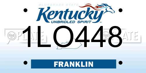1LO448 Kentucky License Plate