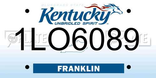 1LO6089 Kentucky License Plate
